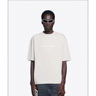 [S-5XL] Balenciaga ใหม่ เสื้อยืดแขนสั้น พิมพ์ลายโลโก้ลิขสิทธิ์ สําหรับผู้ชาย