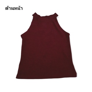 เสื้อไหมพรม เว้าไหล่ สีแดง