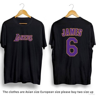 เสื้อยืดคอกลม พิมพ์ลาย Ace NBA Los Angeles Lakers LeBron James สีดํา สีขาว สําหรับผู้ชาย และผู้หญิง