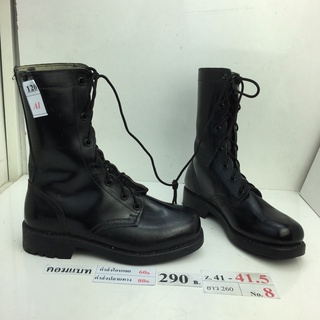 รองเท้าคอมแบท Combat shoes หนังสีดำ สภาพดี ทรงสวย มือสอง คัดเกรด ของนอก เกาหลี