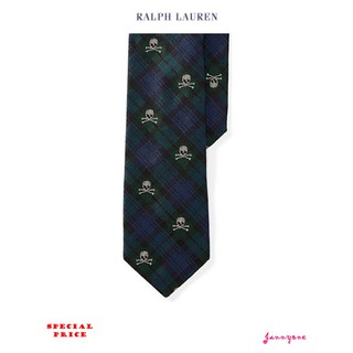 RALPH LAUREN SKULL TARTAN SILK TIE