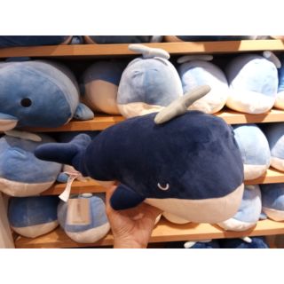 Miniso ตุ๊กตานุ่มนิ่มปลาวาฬ 42 ซม. สีน้ำเงิน / ฟ้า / เทา
