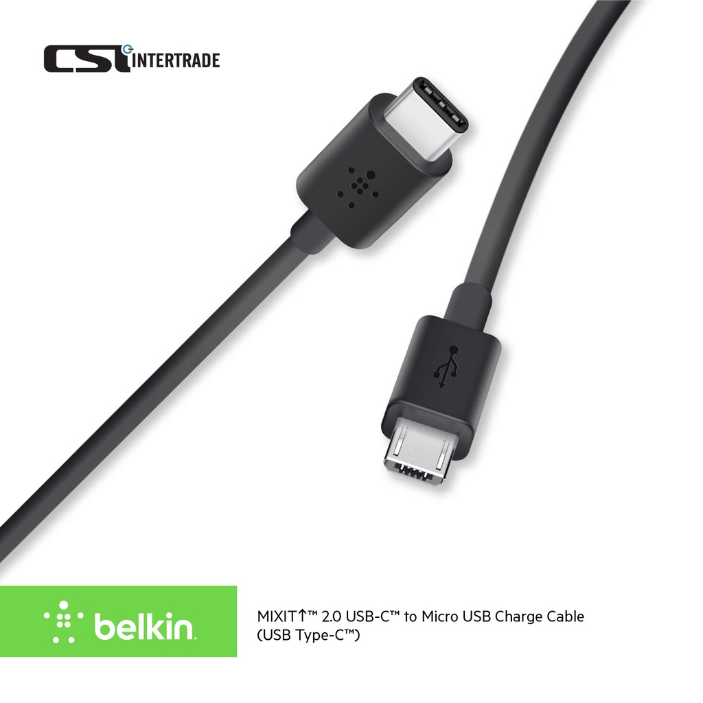 Belkin สายชาร์จพร้อมถ่ายโอนข้อมูล Smart Phone, Laptop 2.0 USB-C to Micro  USB 1.8 M F2CU033bt06-BLK | Shopee Thailand