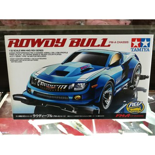 โมเดลรถมินิ4WD Tamiya Mini4WD 1/32 TA18707 Rowdy Bull (FM-A Chassis)