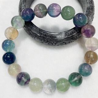 สร้อยข้อมือ Fluorite สีสันสดใสคริสตัลธรรมชาติสำหรับบุรุษและสตรีสร้อยข้อมือคริสตัล 12mm