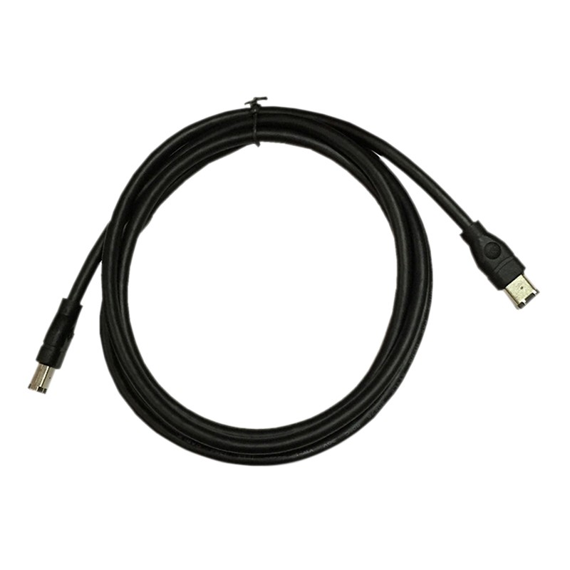 Black IEEE 1394 Firewire 400 to Firewire 400 Cable, 6 Pin/6 Pin Male