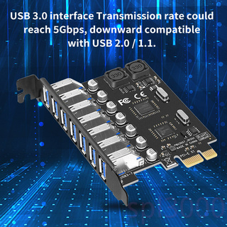 ภาพขนาดย่อของภาพหน้าปกสินค้าSpl-Pci-E To Usb อะแดปเตอร์บอร์ด Usb 3.0 บอร์ดข้อมูลความเร็วสูงพร้อม 7 พอร์ต จากร้าน spl3000.th บน Shopee ภาพที่ 5