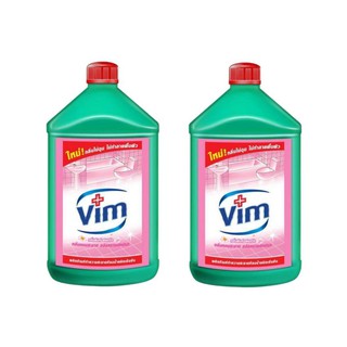 Vim น้ำยาทำความสะอาดห้องน้ำ น้ำยาล้างห้องน้ำ วิม กลิ่นพิงค์ ฟลอร่า 3500 มล x 2 ขวด