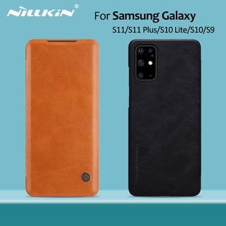 NILLKIN เคสโทรศัพท์หนัง PU ฝาพับ พร้อมช่องใส่บัตร สไตล์วินเทจ สําหรับ Samsung Galaxy S20 Note 20 Ultra M53 A13 A23 A33 A03S A22 A72 S10 S10+