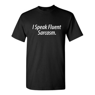 เสื้อยืดแขนสั้น พิมพ์ลายการ์ตูน I Speak Fluent Comics ทรงปกติ สําหรับผู้ชายS-5XL