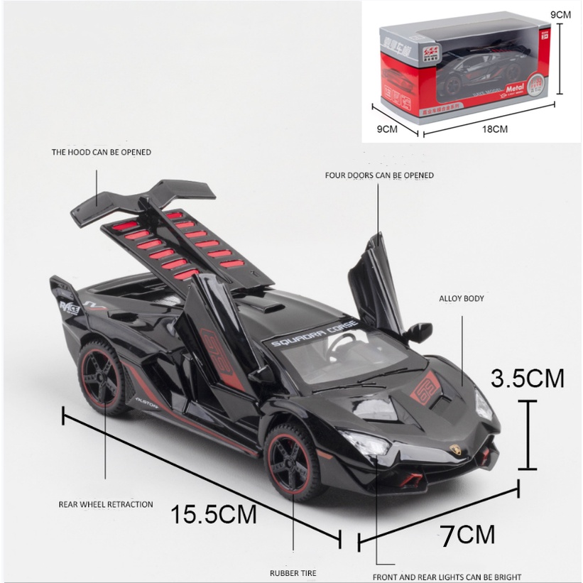 1-32-lamborghini-sc18-โมเดลรถยนต์อัลลอย-มีเสียง-และไฟ-ของเล่นสําหรับเด็ก