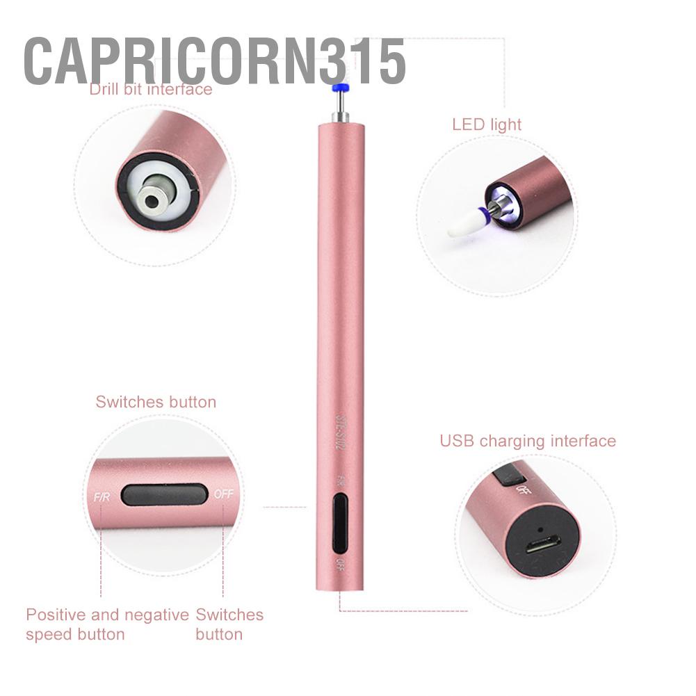 capricorn315-เครื่องขัดเล็บไฟฟ้า-12000rpm-ชาร์จ-usb