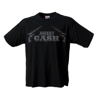 เสื้อยืดผ้าฝ้ายพิมพ์ลายคลาสสิก เสื้อยืด พิมพ์ลาย Johnny Cash Pistols สําหรับผู้ชาย