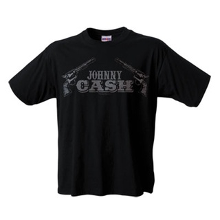 เสื้อยืดผ้าฝ้ายพิมพ์ลายคลาสสิก เสื้อยืด พิมพ์ลาย Johnny Cash Pistols สําหรับผู้ชาย