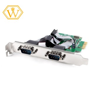 ☀In Stock☀PCI-E PCI Express Dual Serial DB9 RS232 2 Ports Controller Adapter Card Green