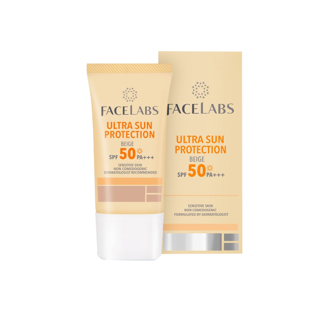FACELABS Ultra Sun Protection Beige SPF 50 PA+++ ครีมกันแดดสีเบจ สูตรปกป้องทุกสภาพผิวแม้ผิวแพ้ง่าย 20ml