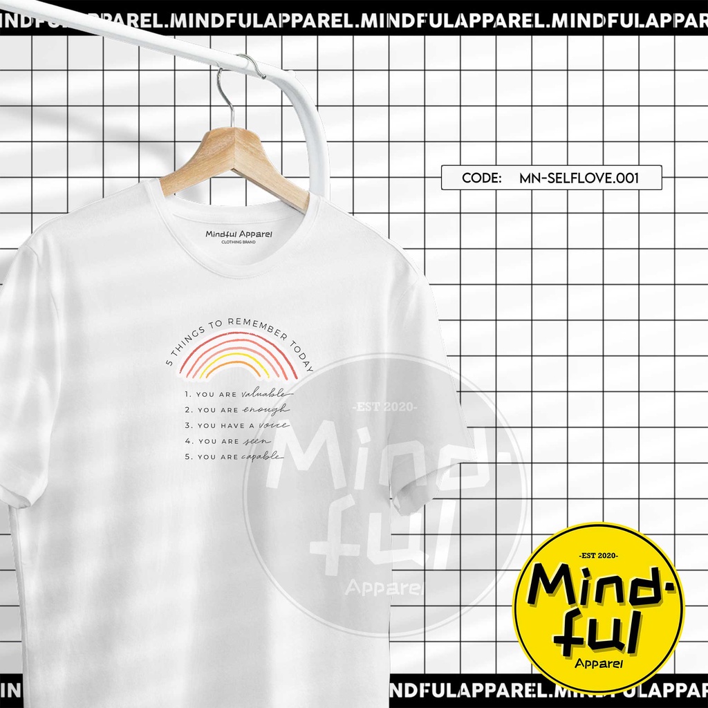 เสื้อยืดแขนสั้น-minimal-self-love-graphic-tees-prints-mindful-apparel-t-shirtเสื้อยืด