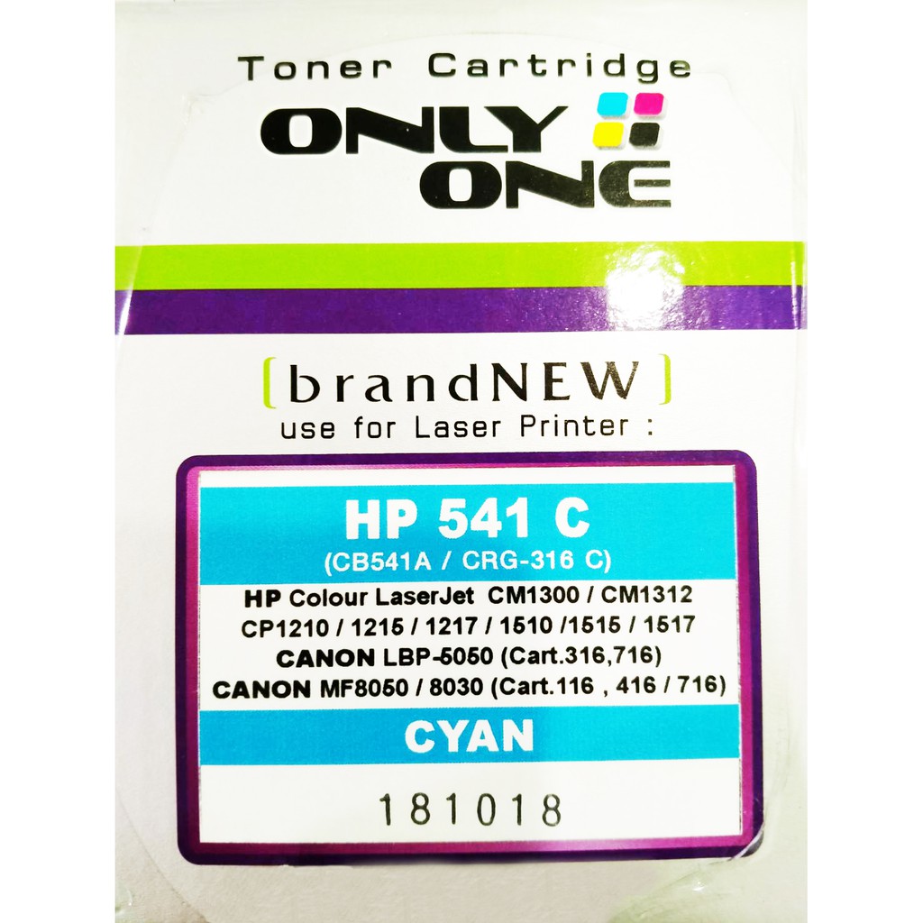 only-one-toner-cartridge-ตลับหมึกเทียบเท่าสำหรับปริ้นเตอร์รุ่น-hp-541-c-cb541a-crg-316-c-tc-hpocc-b541c-สีฟ้า