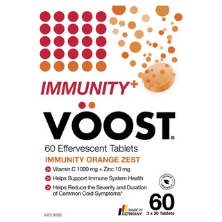 ภาพขนาดย่อของภาพหน้าปกสินค้าVoost Immunity Orange Zest Effervescent Tablets 60 Pack Exclusive Size วิตามินเสริมภูมิคุ้มกันแบบเม็ดฟู่ จากร้าน eucerinthiiland บน Shopee ภาพที่ 1