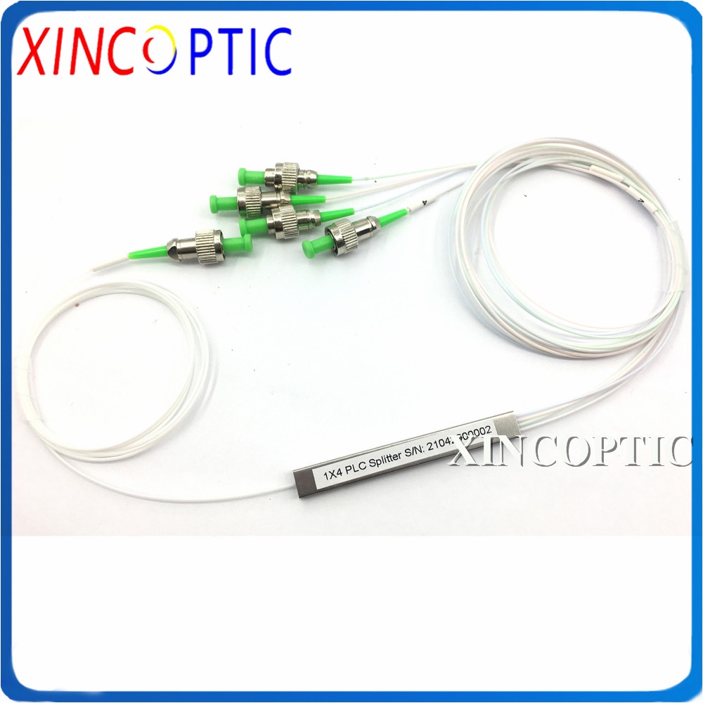 10pcs-lot-1x4-steel-tube-1m-0-9mm-plc-splitter-with-fc-apc-connector-4way-sc-st-lc-fc-apc-0-9mm-g657a1-ftth-fiber-optic