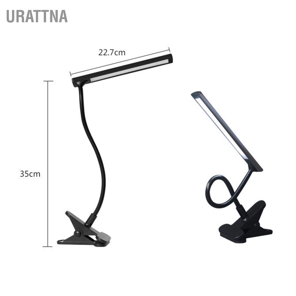 urattna-โคมไฟตั้งโต๊ะ-led-พร้อมคลิปหนีบ-แบบพกพา-ปรับได้-360-องศา-ถนอมสายตา-สําหรับบ้าน-หอพัก