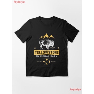 loylaiya เยลโลว์สโตน ละครอเมริกัน เสื้อพิมพ์ลาย Yellowstone T Shirt National Park Bison Buffalo - Vintage Gifts Men Wome