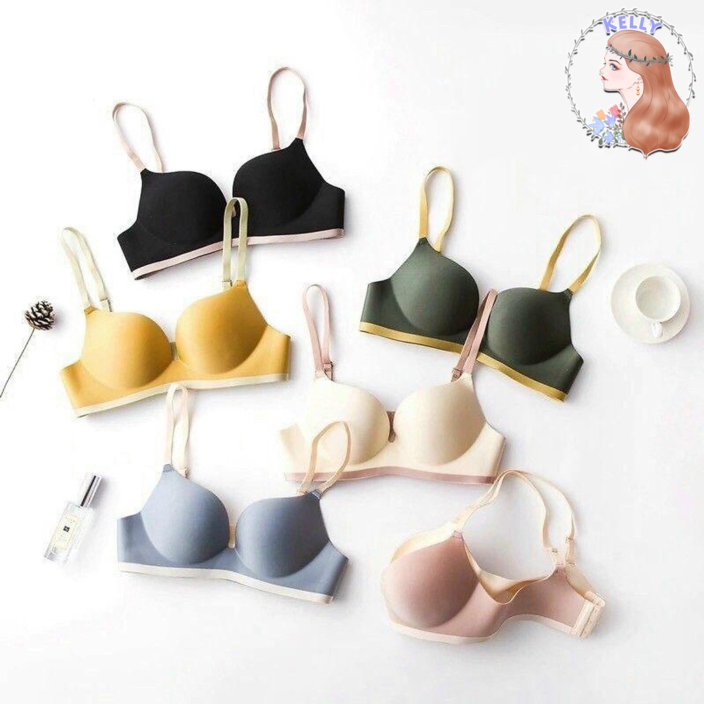 เวอร์ชั่นเกาหลีใหม่ของชุดชั้นในไร้รอยต่อ-เสื้อชั้นใน-soft-bra-สีสันเรียบหรู-e27