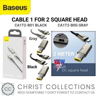 สาย Baseus Flash Series One-for-Two Fast Charging Data Cable  Square Head Type C to C DC 100W 2M for laptop &amp; smartphone