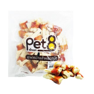 Pet8 ขนมสุนัข ไก่พันปลาแผ่น 2.5นิ้ว JJA52 350ก.