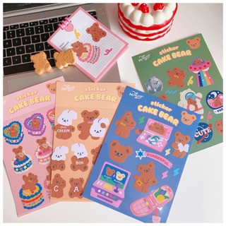 สติกเกอร์ DIY CAKE BEAR สติกเกอร์ตกแต่ง สติกเกอร์ติดโน้ตบุ๊ค สติกเกอร์ติดมือถือ