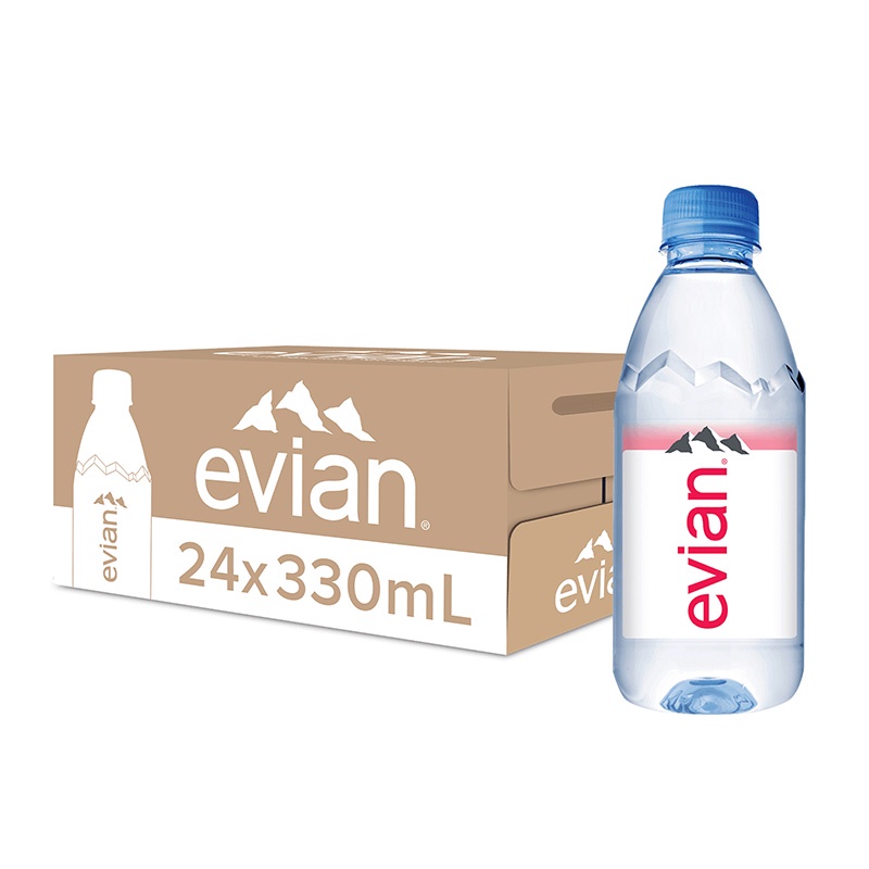 ภาพหน้าปกสินค้าEvian Natural Mineral Water เอเวียง น้ำแร่ธรรมชาติ ขวดพลาสติก 330 มล. แพ็ค 24 ขวด จากร้าน sino_family_shop บน Shopee