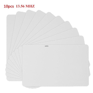 ✿ 10 ชิ้น 13.56MHZ ไม่สัมผัส สีขาว PVC การ์ด ความถี่สูง IC การ์ด RFID คีย์แท็ก ควบคุมการเข้าถึง NFC การ์ด