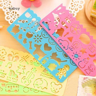 4Pcs Cute Kids Graphics And Symbols Drawing Template Stencil Ruler Stationery