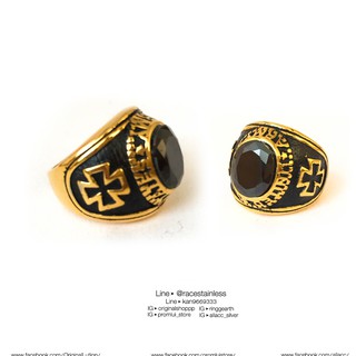 แหวนทอง Ironcross นิลดำ onyx แหวนนิลดำ แหวนกางเขน ring สแตนเลสแท้ stainless 316l แหวนผู้ชาย แหวนแฟชั่น แหวนเท่ๆ แหวนสแตน