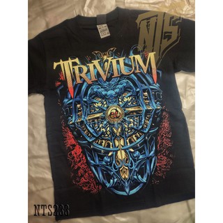 เสื้อยืดผ้าฝ้ายพรีเมี่ยม  233 Trivium ROCK เสื้อยืด เสื้อวง เสื้อดำ สกรีนลายอย่างดี ผ้าหนานุ่ม ไม่หดไม่ย้วย  T SHI