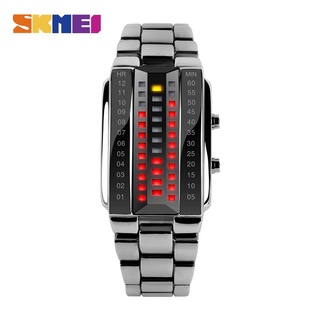 SKMEI Luxury Brand Creative Sport Watch Men Stainless Steel Strap 5Bar Waterproof Digital Watches reloj hombre