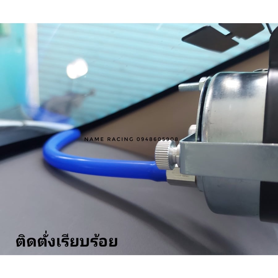 วัดบูส-วัดบูสเทอร์โบ-35-60psi-พร้อมขาตั่งดำ-หน้าปัดออโต้มิตเตอร์-สายใส-สามทาง-หางปลา-ไฟled-ขั่วไฟ-ครบติดตั่งได้เลย