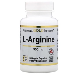 สินค้า เสริมสมรรถภาพเพศชาย สร้างกล้ามเนื้อ California Gold Nutrition, L-Arginine, AjiPure, 500 mg, 60 Veggie Caps