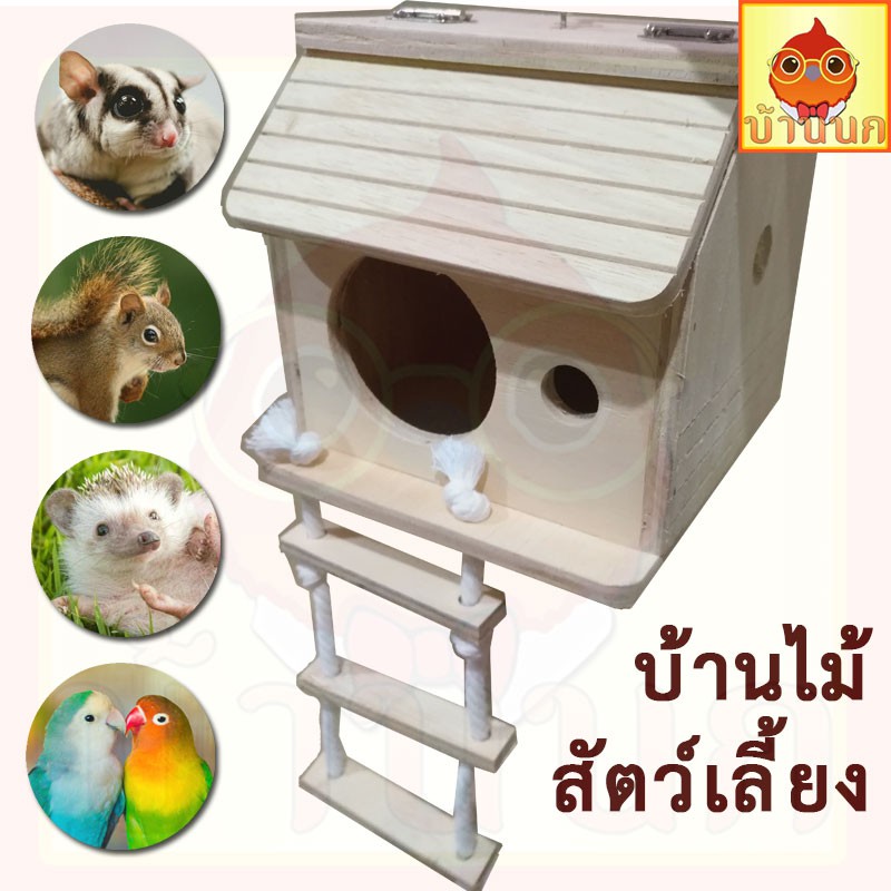 บ้านนก-เปิดหลังคาได้-บ้านสัตว์เลี้ยง-บ้านกระรอก