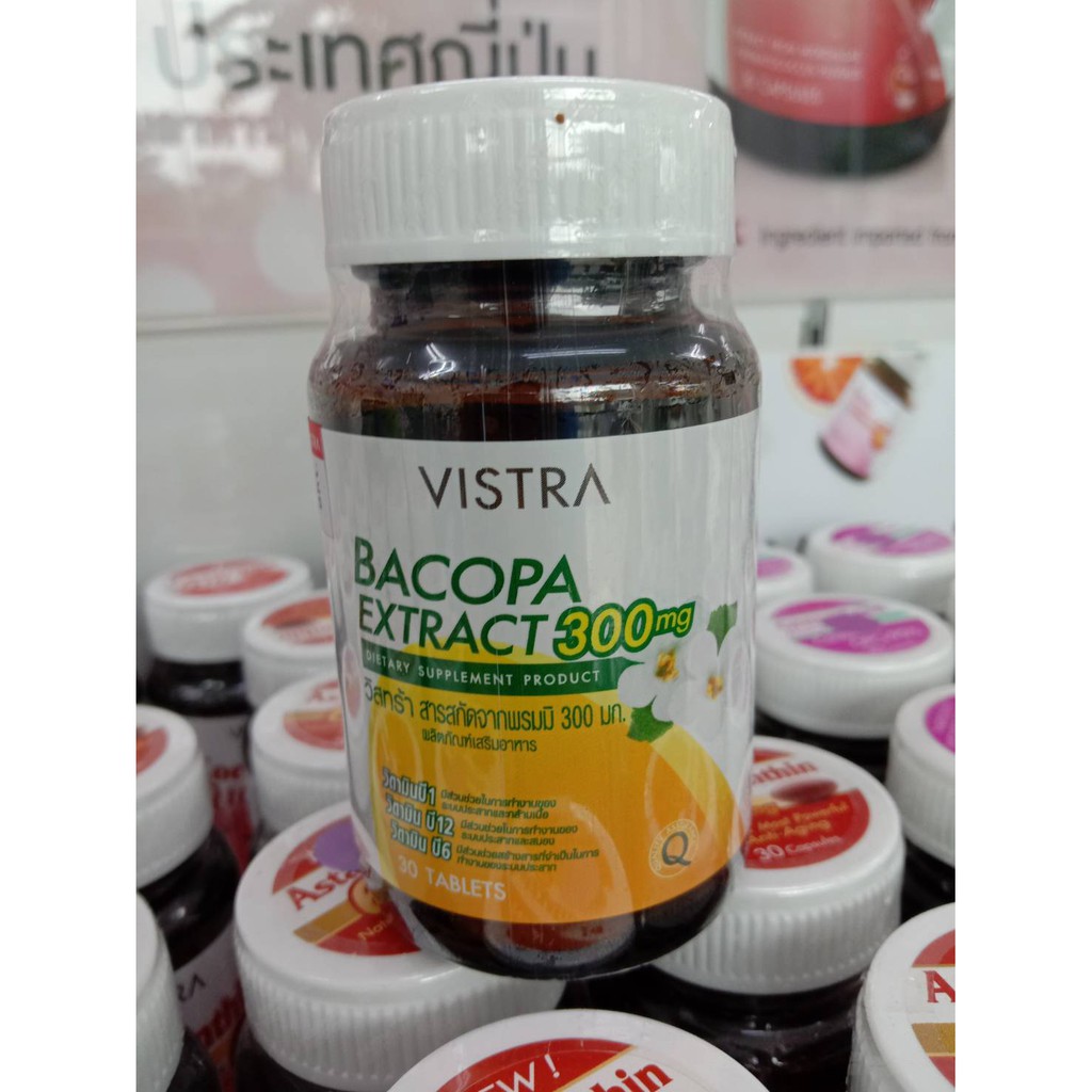 ภาพสินค้าVISTRA BACOPA EXTRACT 300 mg. 30 เม็ด วิสทร้า ป้องกันอัลไซเมอร์ จากร้าน ptdhealthbeauty บน Shopee ภาพที่ 2