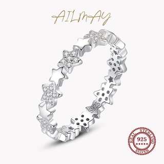 Ailmay แหวนเงินแท้ 925 รูปดาว ระยิบระยับ แฟชั่น สําหรับผู้หญิง ของขวัญวันเกิด