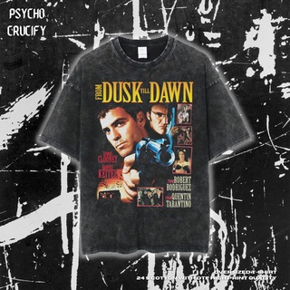 เสื้อยืด ขนาดใหญ่ พิมพ์ลาย Psycho Crucify From Dusk Till Dawn | หินล้างทําความสะอาด | เสื้อยืด ลาย From Dusk Till Dawn |