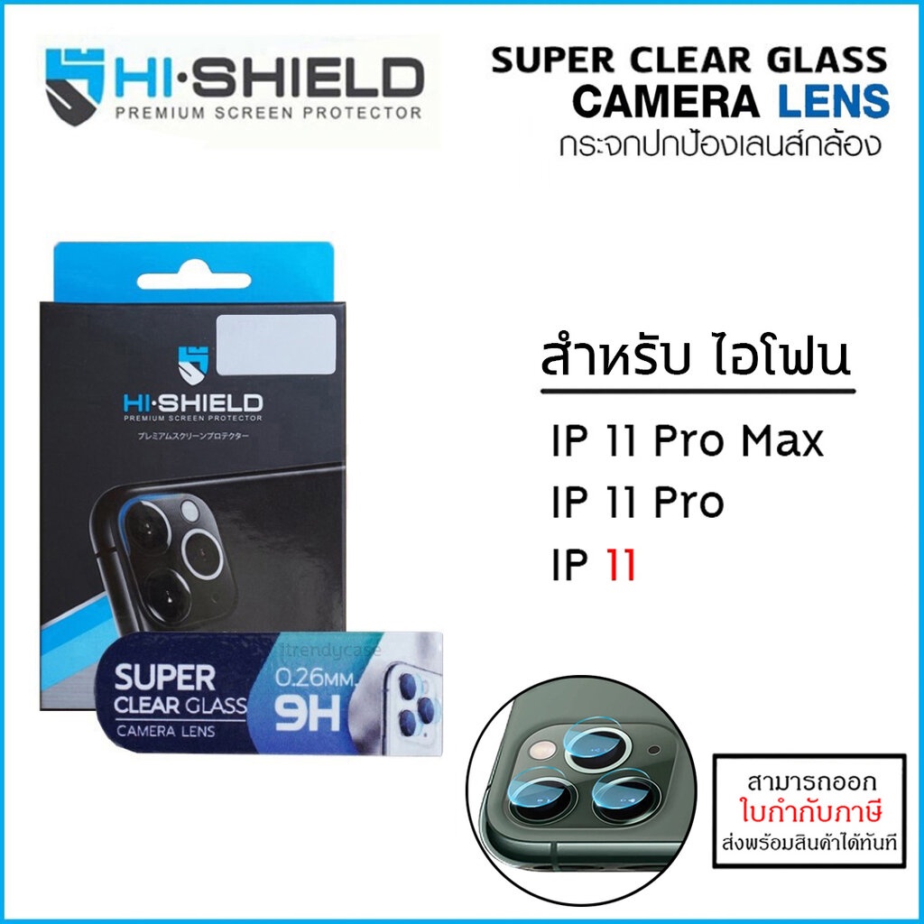 ภาพหน้าปกสินค้าIP 11 ทุกรุ่น Hishield เลนส์กล้อง SUPER CLEAR GLASS Camera Lens ไฮชิลด์ สำหรับ iPhone 11 Pro Max จากร้าน itrendycaseshop บน Shopee