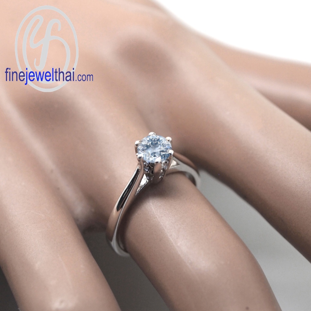 finejewelthai-แหวนอะความารีน-แหวนพลอย-แหวนเงินแท้-พลอยประจำเดือนเกิด-aquamarine-silver-ring-birthstone-r1343aq