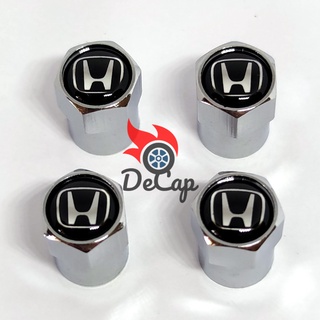 จุกลม ยางรถยนต์ พร้อมโลโก้ ฮอนด้า Honda 1 ชุด (4 อัน) - Car Tire Valve Caps