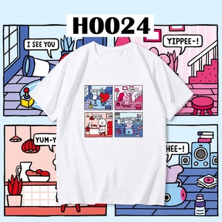 เสื้อแฟชั่นผญ - 🌈สต็อกท้องถิ่นเกาหลีสไตล์มังงะ2XS-2XLCHIBIผ้าฝ้ายTSHIRTKPOPBTSอะนิเมะสีแดงสีชมพูสี