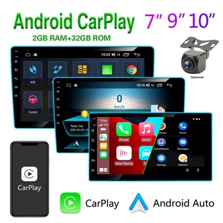 เครื่องเล่น MP5 วิทยุ บลูทูธ 7 9 10.1 นิ้ว 2 Din 2G+32G Android 12.0 GPS Wifi หน้าจอสัมผัส พร้อม Carplay สําหรับรถยนต์