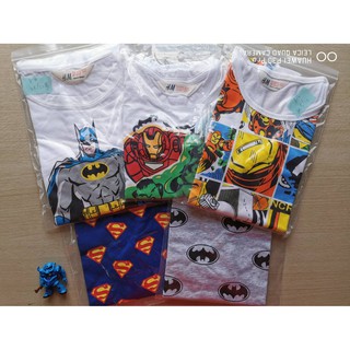 เสื้อกล้าม สกรีนลาย superhero 5 แบบ เนื้อผ้า cotton Size : (2-10y)