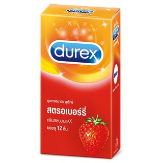 Durex ถุงยางอนามัย สตรอเบอรี่ 12 ชิ้น