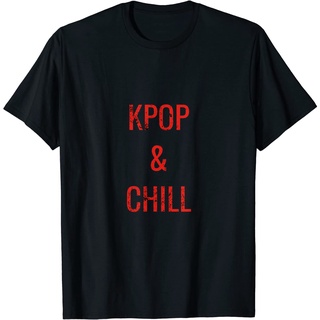 เสื้อยืดโอเวอร์ไซส์เสื้อยืด พิมพ์ลาย Kpop &amp; Chill Kpop ของขวัญ สําหรับผู้ใหญ่S-3XL
